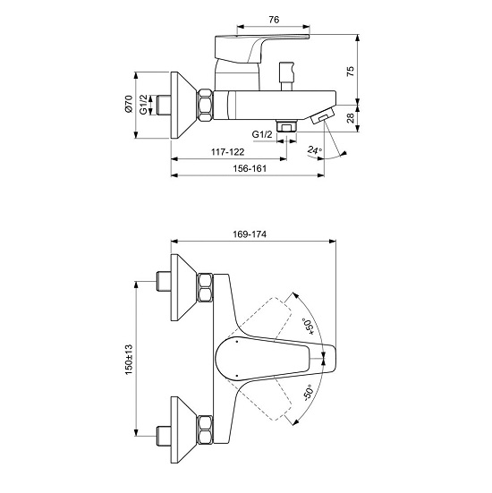 BATERIE CADA/DUS CERAFINE D CU DIVERTOR AUTOMAT
